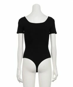 Women's Nine West Rib Short Sleeve Squareneck Bodysuit Fainst Whisper -Nine West Shop unnamed file 6326