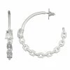 Nine West Half Chain Hoop Post Earrings