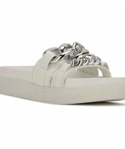 Nine West Nope Women's Platform Slide Sandals White -Nine West Shop unnamed file 6340