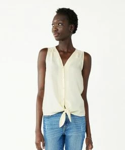 Women's Nine West Button Front Knot-Hem Tank Enlighten Purple -Nine West Shop unnamed file 6350