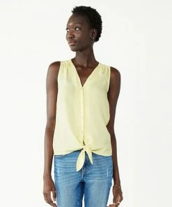 Women's Nine West Button Front Knot-Hem Tank Enlighten Purple -Nine West Shop unnamed file 6351