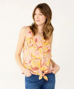 Women's Nine West Button Front Knot-Hem Tank Enlighten Purple -Nine West Shop unnamed file 6352