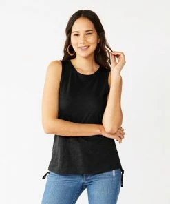 Petite Nine West Ruched Side Crewneck Tank Black 9 Petite Nine West Ruched Side Crewneck Tank Black -Nine West Shop unnamed file 6361