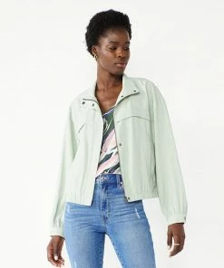 Nine West Drapey Bomber Jacket Ana Pink