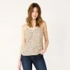 Women's Nine West V-Neck Layering Camisole Beige Cheetah