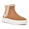 Nine West Komfy Women's Faux-Shearling Chelsea Boots Chestnut