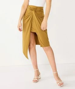 Women's Nine West Faux-Wrap Midi Skirt Bronze -Nine West Shop unnamed file 6422
