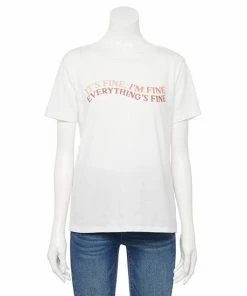 Women's Nine West Crewneck Graphic Tee Everything Is Fine -Nine West Shop unnamed file 6426
