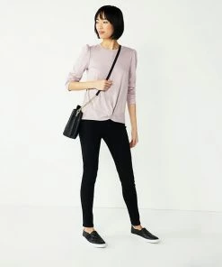 Women's Nine West Long Pleat Sleeve Twist Front Top Isadora Purple -Nine West Shop unnamed file 6448