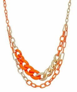 Nine West Multirow Resin Chain Necklace