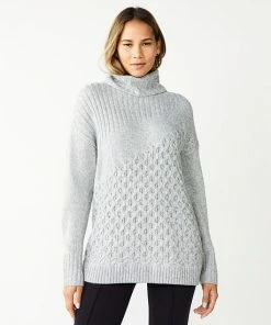 Women's Nine West Mix-Stitch Turtleneck Sweater Black -Nine West Shop unnamed file 6480