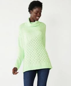 Women's Nine West Mix-Stitch Turtleneck Sweater Black -Nine West Shop unnamed file 6481