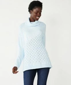 Women's Nine West Mix-Stitch Turtleneck Sweater Black -Nine West Shop unnamed file 6482