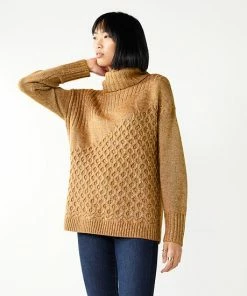 Women's Nine West Mix-Stitch Turtleneck Sweater Black -Nine West Shop unnamed file 6483