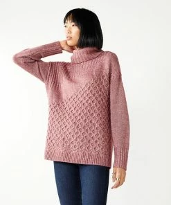 Women's Nine West Mix-Stitch Turtleneck Sweater Black -Nine West Shop unnamed file 6486