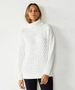 Women's Nine West Mix-Stitch Turtleneck Sweater Black -Nine West Shop unnamed file 6487