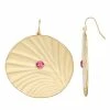 Nine West Gold Tone Shell Simulated Crystal Threader Earrings