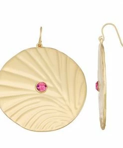 Nine West Gold Tone Shell Simulated Crystal Threader Earrings