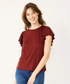 Women's Nine West Flutter Sleeve Top Kelly Lavender -Nine West Shop unnamed file 6497