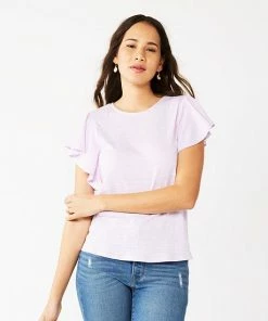Women's Nine West Flutter Sleeve Top Kelly Lavender -Nine West Shop unnamed file 6498
