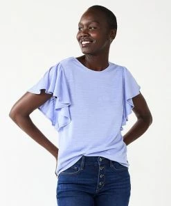 Women's Nine West Flutter Sleeve Top Kelly Lavender -Nine West Shop unnamed file 6503