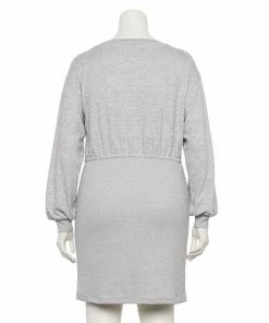 Plus Size Nine West Poet Sleeve Blousant Dress Grey Fox Heather 4 Plus Size Nine West Poet Sleeve Blousant Dress Grey Fox Heather -Nine West Shop unnamed file 6542