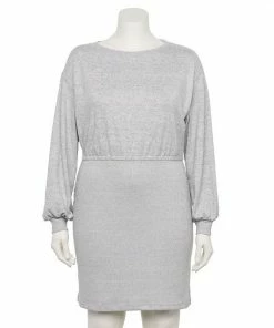 Plus Size Nine West Poet Sleeve Blousant Dress Grey Fox Heather 5 Plus Size Nine West Poet Sleeve Blousant Dress Grey Fox Heather -Nine West Shop unnamed file 6543