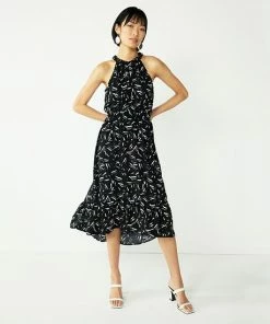 Women's Nine West High-Low Hem Midi Dress Mineral Black -Nine West Shop unnamed file 6549