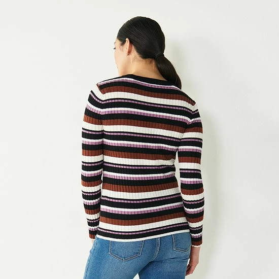 Women's Nine West Ribbed Crewneck Sweater Light Pink 2 Women's Nine West Ribbed Crewneck Sweater Light Pink - Image 2