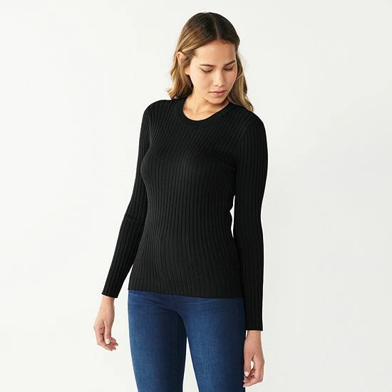 Women's Nine West Ribbed Crewneck Sweater Light Pink 5 Women's Nine West Ribbed Crewneck Sweater Light Pink - Image 5