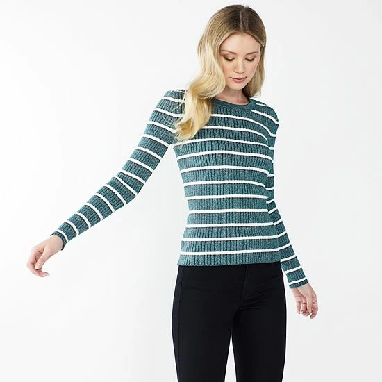 Women's Nine West Ribbed Crewneck Sweater Light Pink 7 Women's Nine West Ribbed Crewneck Sweater Light Pink - Image 7