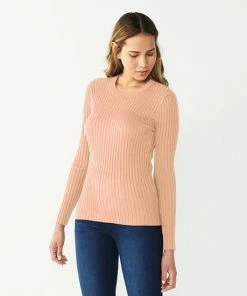 Women's Nine West Ribbed Crewneck Sweater Light Pink 26 Women's Nine West Ribbed Crewneck Sweater Light Pink -Nine West Shop unnamed file 6578