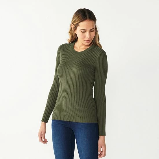 Women's Nine West Ribbed Crewneck Sweater Light Pink 10 Women's Nine West Ribbed Crewneck Sweater Light Pink - Image 10