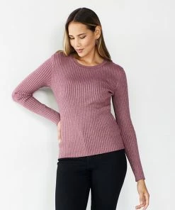 Women's Nine West Ribbed Crewneck Sweater Light Pink 32 Women's Nine West Ribbed Crewneck Sweater Light Pink -Nine West Shop unnamed file 6584