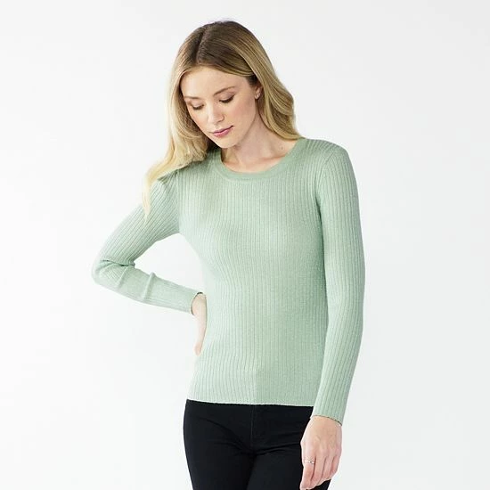 Women's Nine West Ribbed Crewneck Sweater Light Pink 16 Women's Nine West Ribbed Crewneck Sweater Light Pink - Image 16