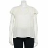 Plus Size Nine West Ruffled Y-Neck Top Daisy Dew