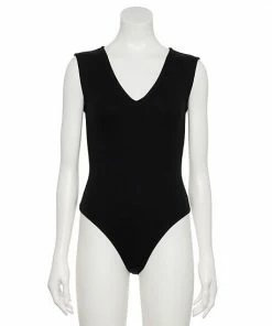 Women's Nine West Rib Wide Strap V-Neck Bodysuit Philip Brown -Nine West Shop unnamed file 6594
