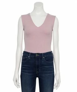 Women's Nine West Rib Wide Strap V-Neck Bodysuit Philip Brown -Nine West Shop unnamed file 6596