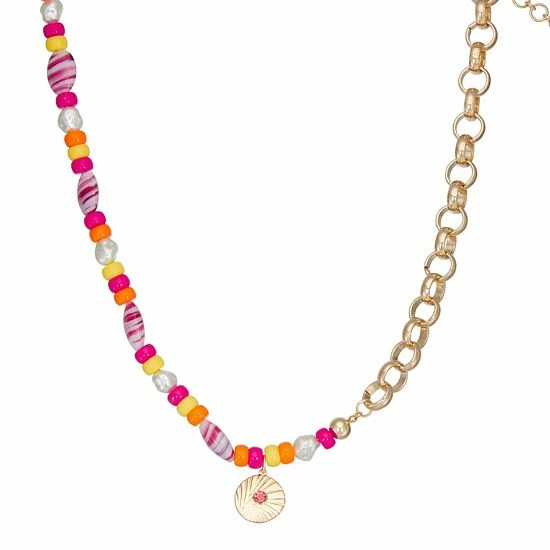 Nine West Gold Tone Chain And Disc Pendant Necklace 1 Nine West Gold Tone Chain And Disc Pendant Necklace