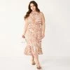 Plus Size Nine West Hi-Low Halter Midi Dress Summer Zebra