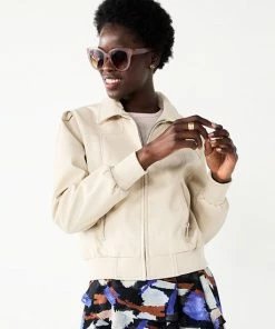 Women's Nine West Faux-Leather Aviator Jacket Mineral Black 10 Women's Nine West Faux-Leather Aviator Jacket Mineral Black -Nine West Shop unnamed file 663