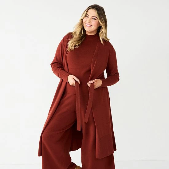 Plus Size Nine West Fine Gauge Duster Cardigan Mineral Black 1 Plus Size Nine West Fine Gauge Duster Cardigan Mineral Black