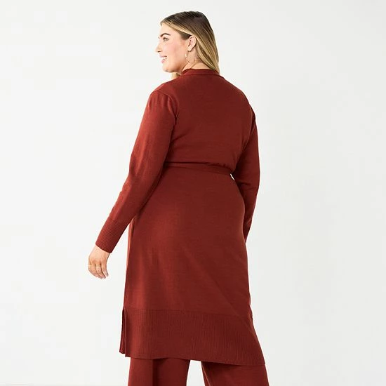 Plus Size Nine West Fine Gauge Duster Cardigan Mineral Black 2 Plus Size Nine West Fine Gauge Duster Cardigan Mineral Black - Image 2