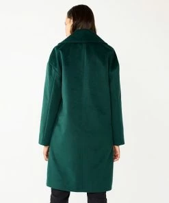 Women's Nine West Double-Breasted Faux-Wool Coat Brown White Plaid -Nine West Shop unnamed file 687