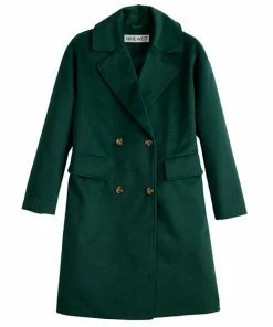 Women's Nine West Double-Breasted Faux-Wool Coat Brown White Plaid -Nine West Shop unnamed file 688