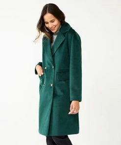 Women's Nine West Double-Breasted Faux-Wool Coat Brown White Plaid -Nine West Shop unnamed file 691