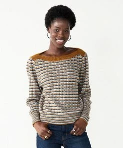 Women's Nine West Boatneck Stripe Stitch Sweater Navy Stripe -Nine West Shop unnamed file 724