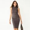 Women's Nine West Turtleneck Bodycon Dress Baked Nutmeg