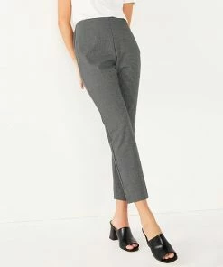 Women's Nine West Side Zip High-Waisted Skinny Ankle Pants Grey Tan Plaid -Nine West Shop unnamed file 754