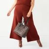Plus Size Nine West Wide-Leg Sweater Pants Cherry Merlot